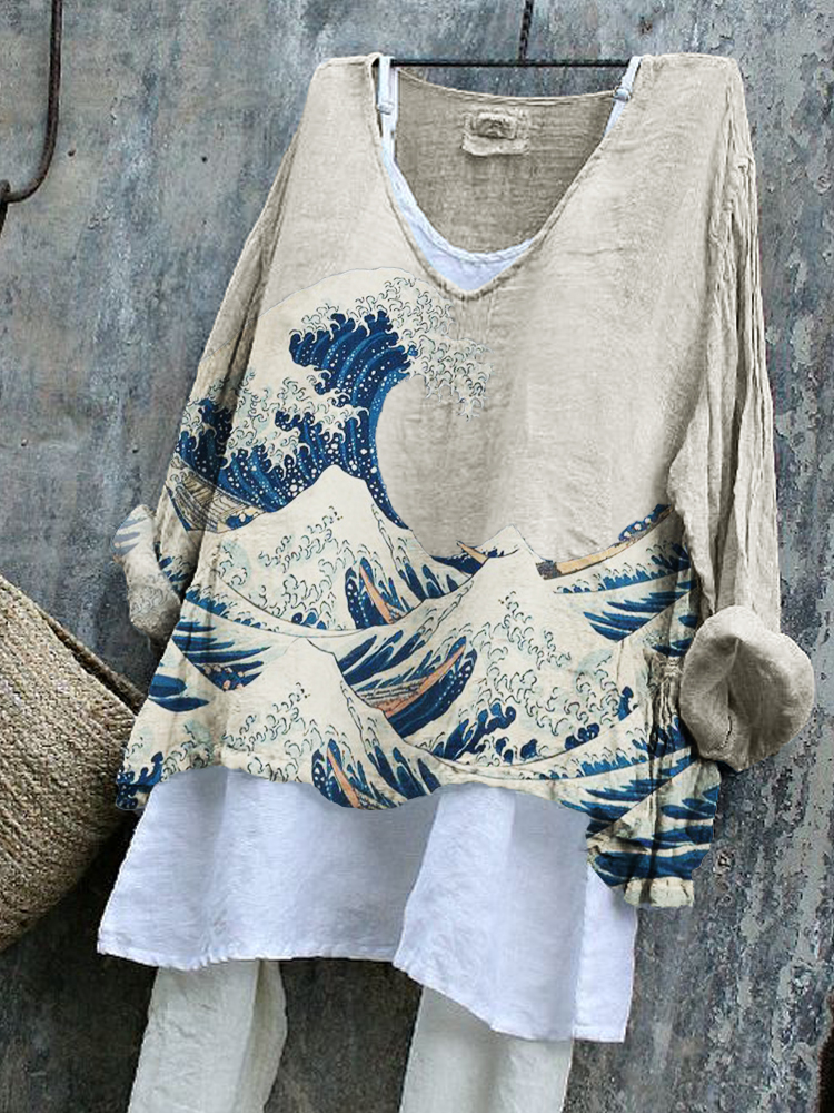 The Great Wave off Kanagawa Flowy Tunic