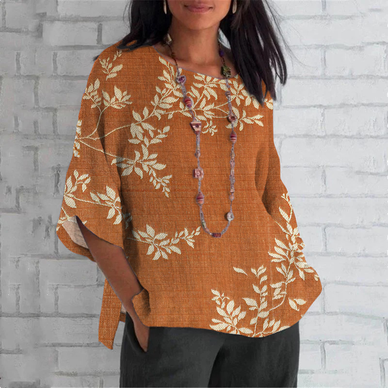 Floral Print Crew Neck Casual T-Shirt