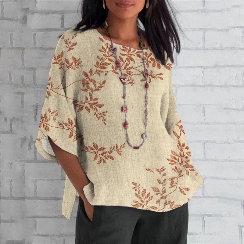 Floral Print Crew Neck Casual T-Shirt