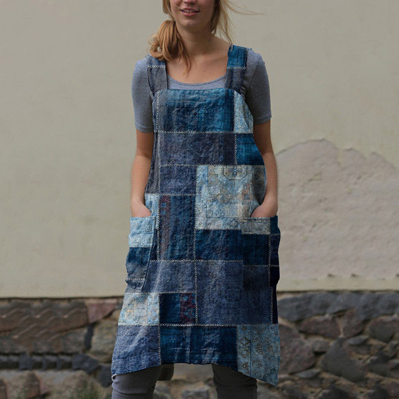 Vintage Denim Square Women'S Dress