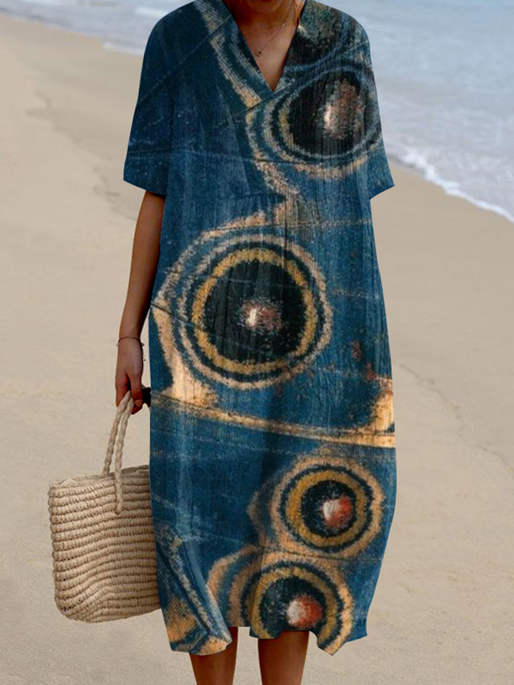 Peacock Feather Pattern Women'S Dress