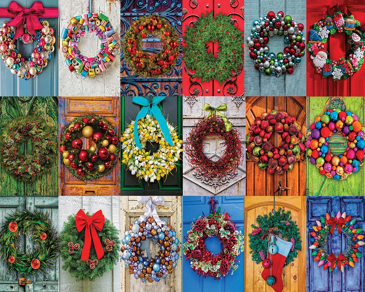 Festive Wreaths (1648pz) 1000 Piece Jigsaw Puzzle