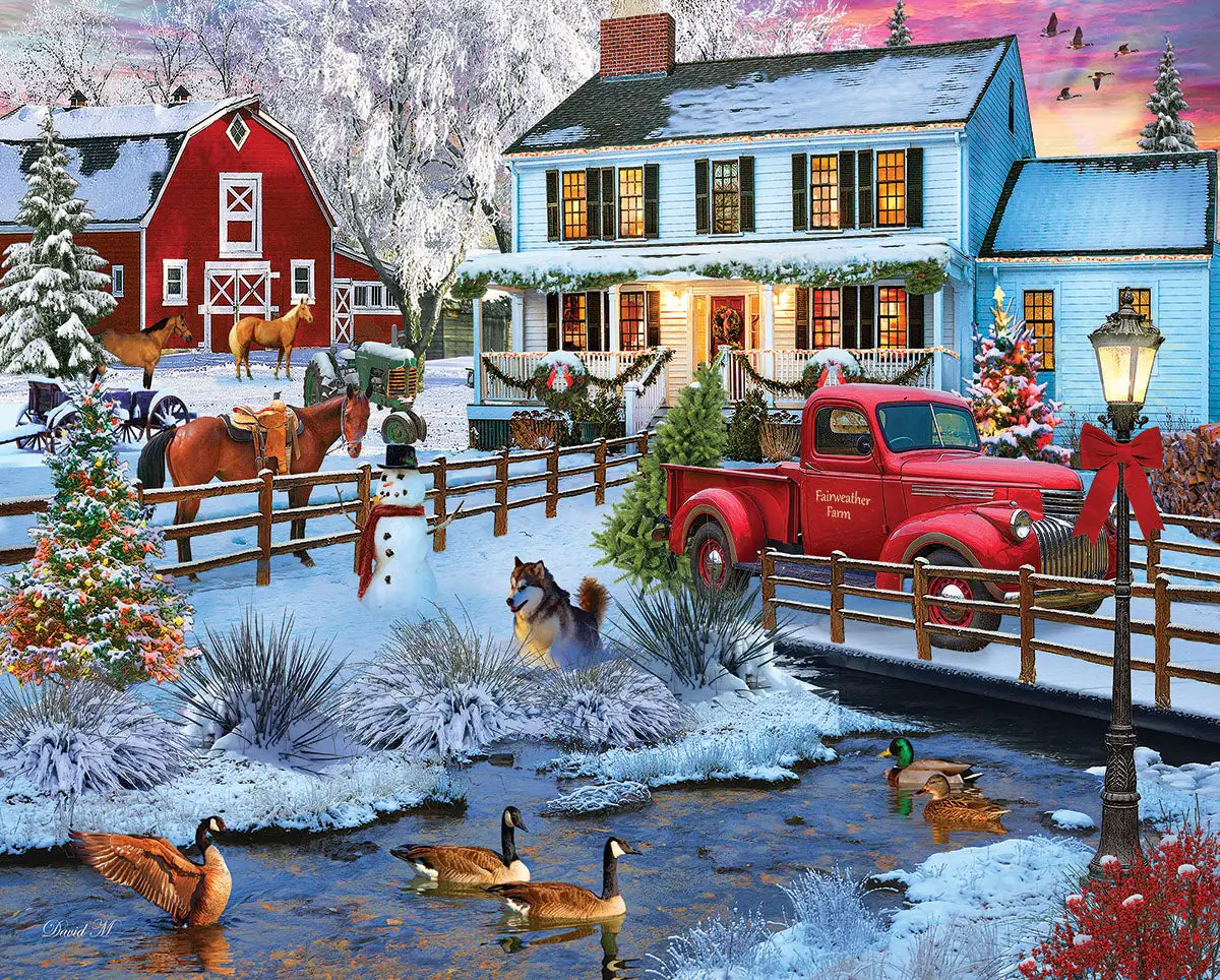 💝Christmas on the Farm (1716pz) - 1000 Piece Jigsaw Puzzle