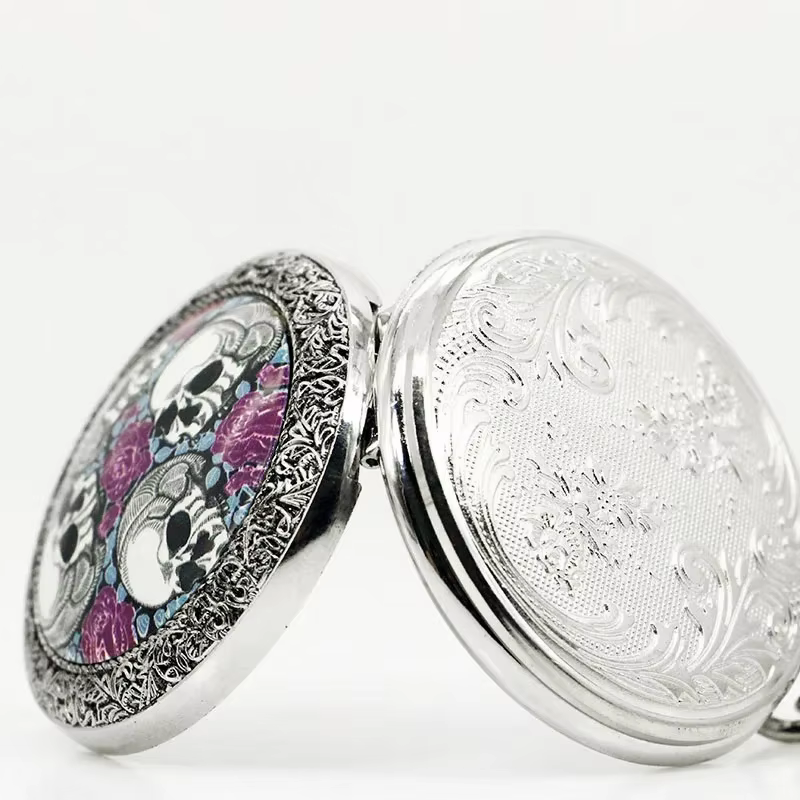 Best Selling Skull Theme Quartz Pocket Watches Unisex Fob Retro Pendant Chain Gift for Men Women Full Hunter Pocket Watch