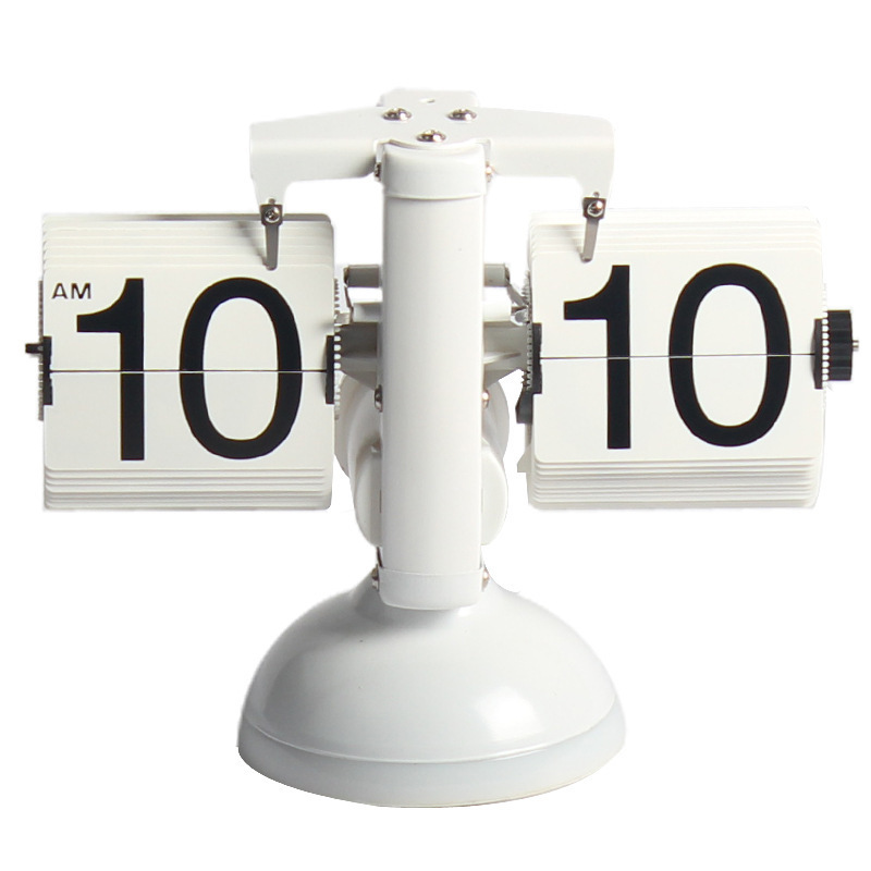 Retro Flip Digital Clock Mechanical Automatically Flip Down Page Table Clock Office Flip Digital Clock Home Decor Crafts Clock