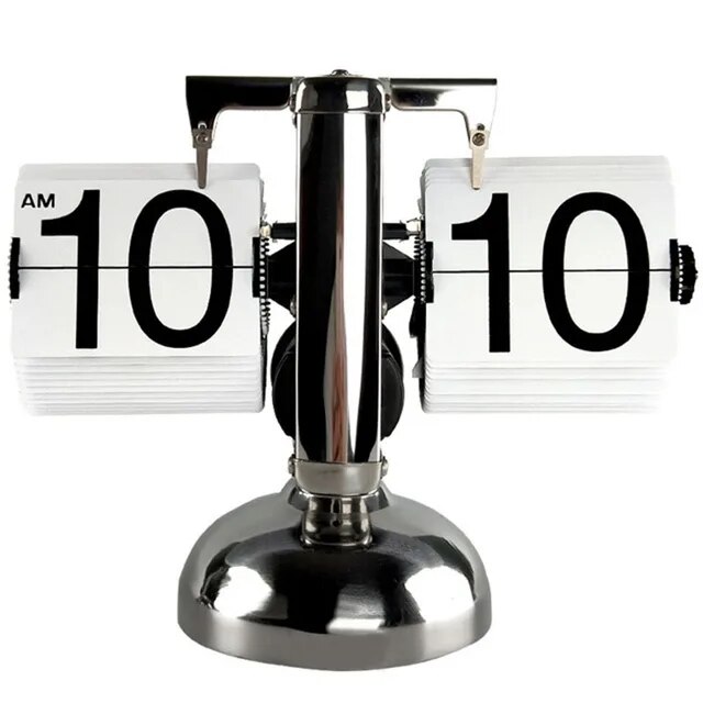 Retro Flip Digital Clock Mechanical Automatically Flip Down Page Table Clock Office Flip Digital Clock Home Decor Crafts Clock