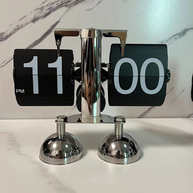 Retro Flip Digital Clock Mechanical Automatically Flip Down Page Table Clock Office Flip Digital Clock Home Decor Crafts Clock