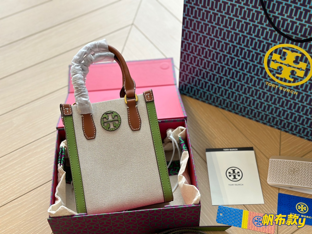 TORY BURCH-MINI COLORBLOCK CANVAS SHEET MUSIC BAG