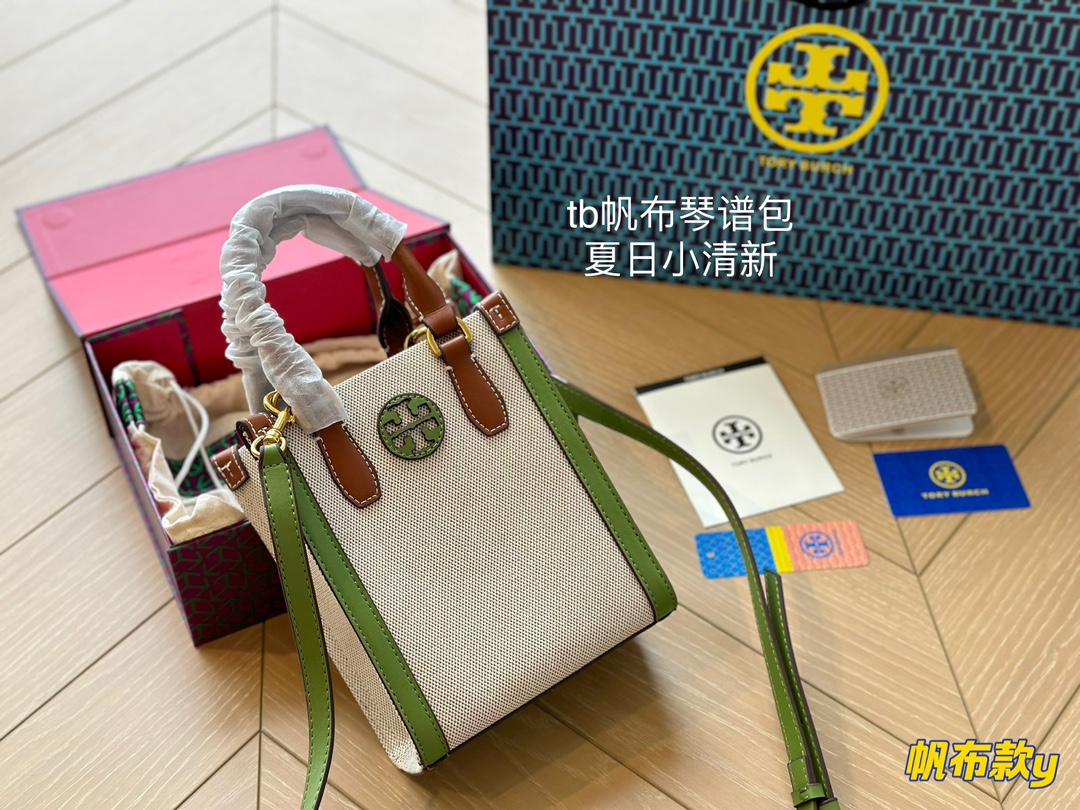 TORY BURCH-MINI COLORBLOCK CANVAS SHEET MUSIC BAG