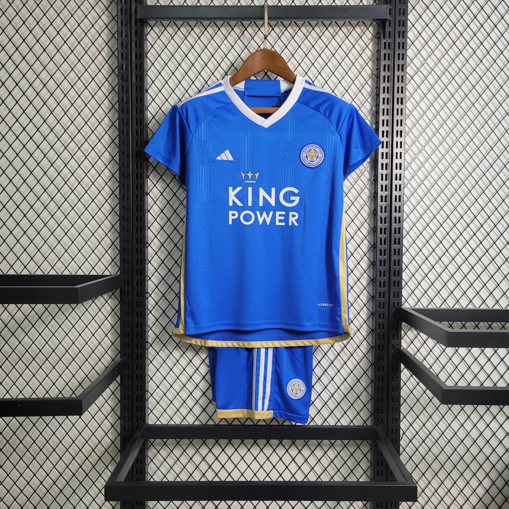 Leicester city 23-24 Home Stadium Kids Kit - SOCCERDEALSHOP