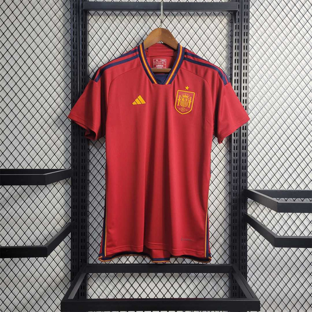 Spain 22-23 Home Jersey - Fans Version - 2022 World Cup - SOCCERDEALSHOP
