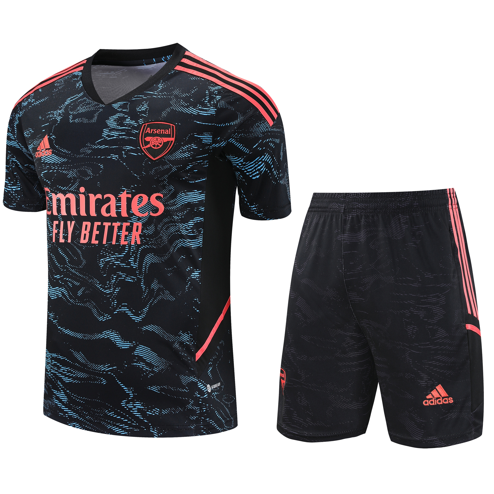Arsenal 23-24 Short-Sleeve Training Set - Blue & Orange - SOCCERDEALSHOP