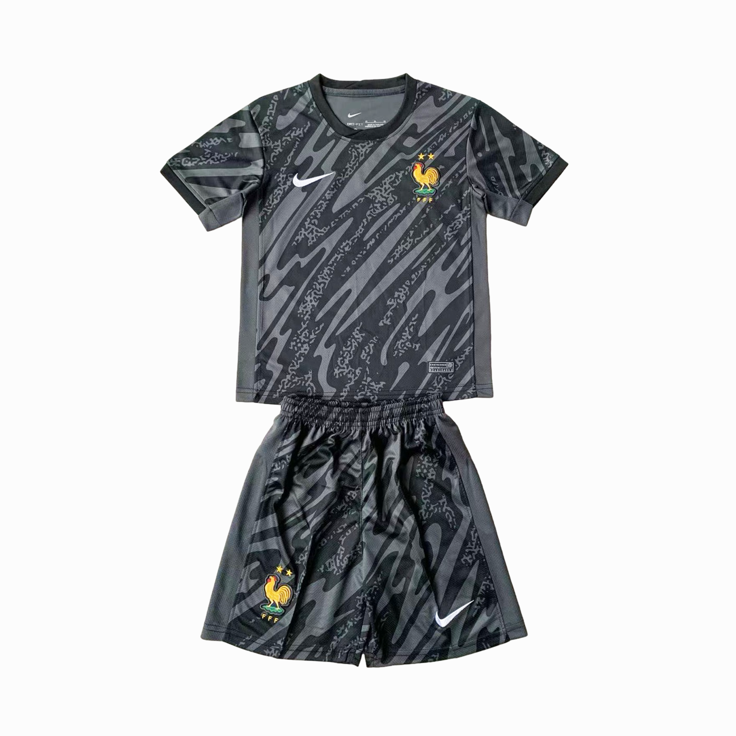 France 2024 Goalkeeper Kids Kit - Black - SOCCERDEALSHOP