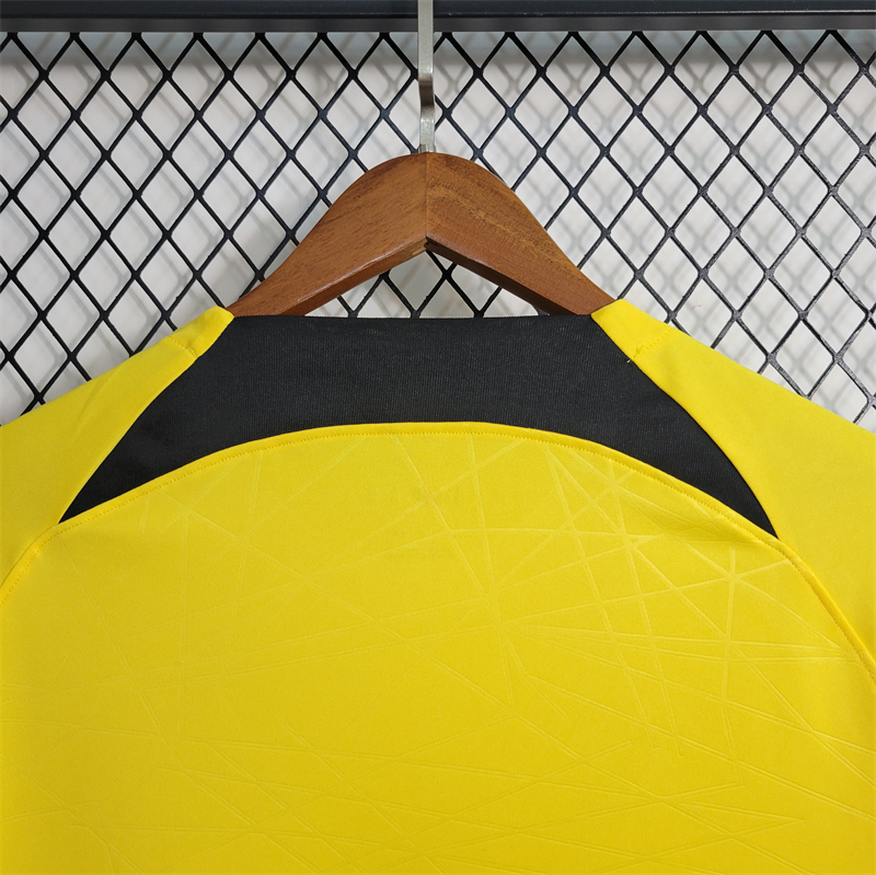 Paris Saint-Germain PSG 23-24 Yellow Training Jersey Football - Fans Version - SOCCERDEALSHOP