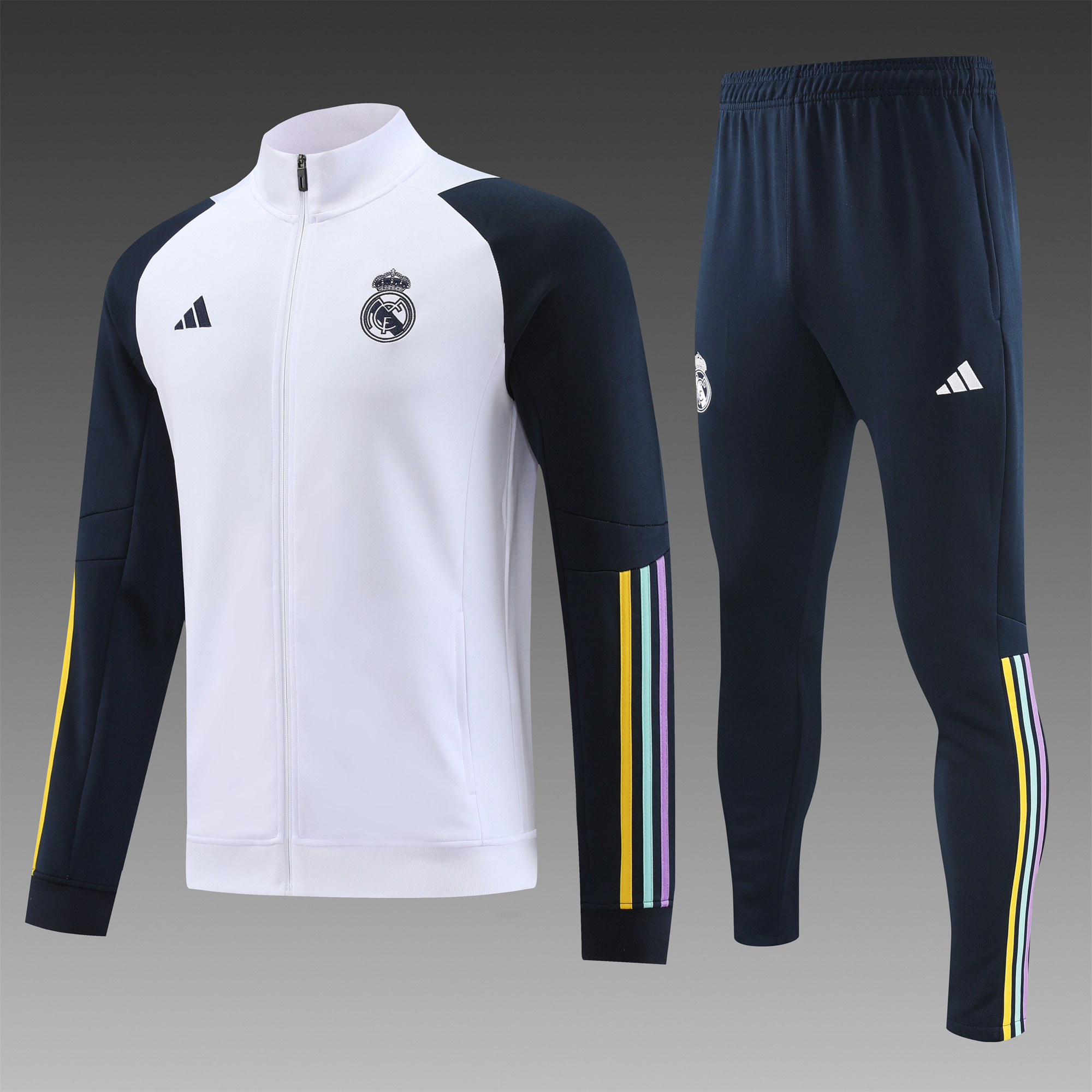 Real Madrid 23-24 Jacket Training Tracksuit White - SOCCERDEALSHOP