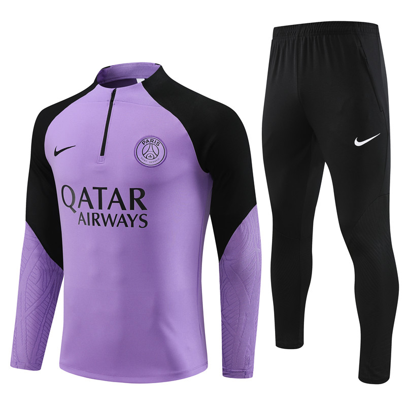 Paris Saint-Germain PSG 23-24 Long Sleeve Training Set -Blue -Purple - SOCCERDEALSHOP
