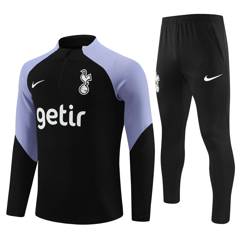 Tottenham Hotspur 23-24 Long Sleeve Training Set -Black - SOCCERDEALSHOP