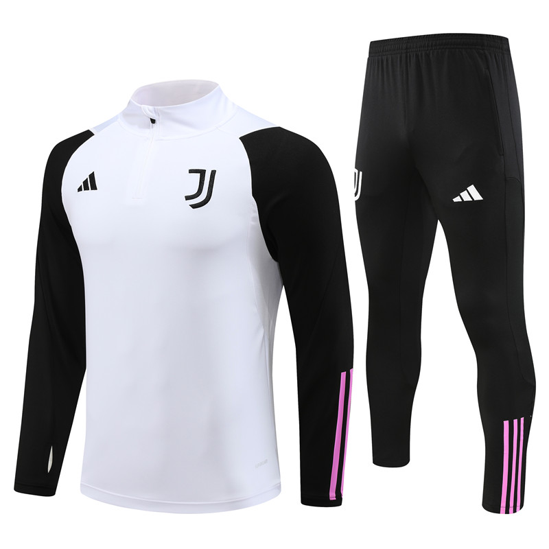 Juventus 23-24 Kids Long Sleeve Training Set Black and White - SOCCERDEALSHOP