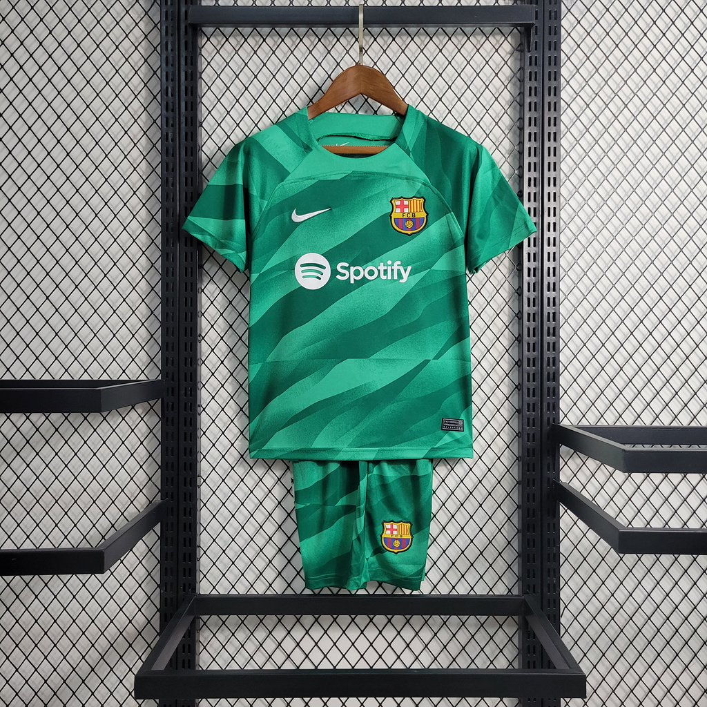 B.A.R.S.A 23-24 Green Goalkeeper Kids Kit - SOCCERDEALSHOP