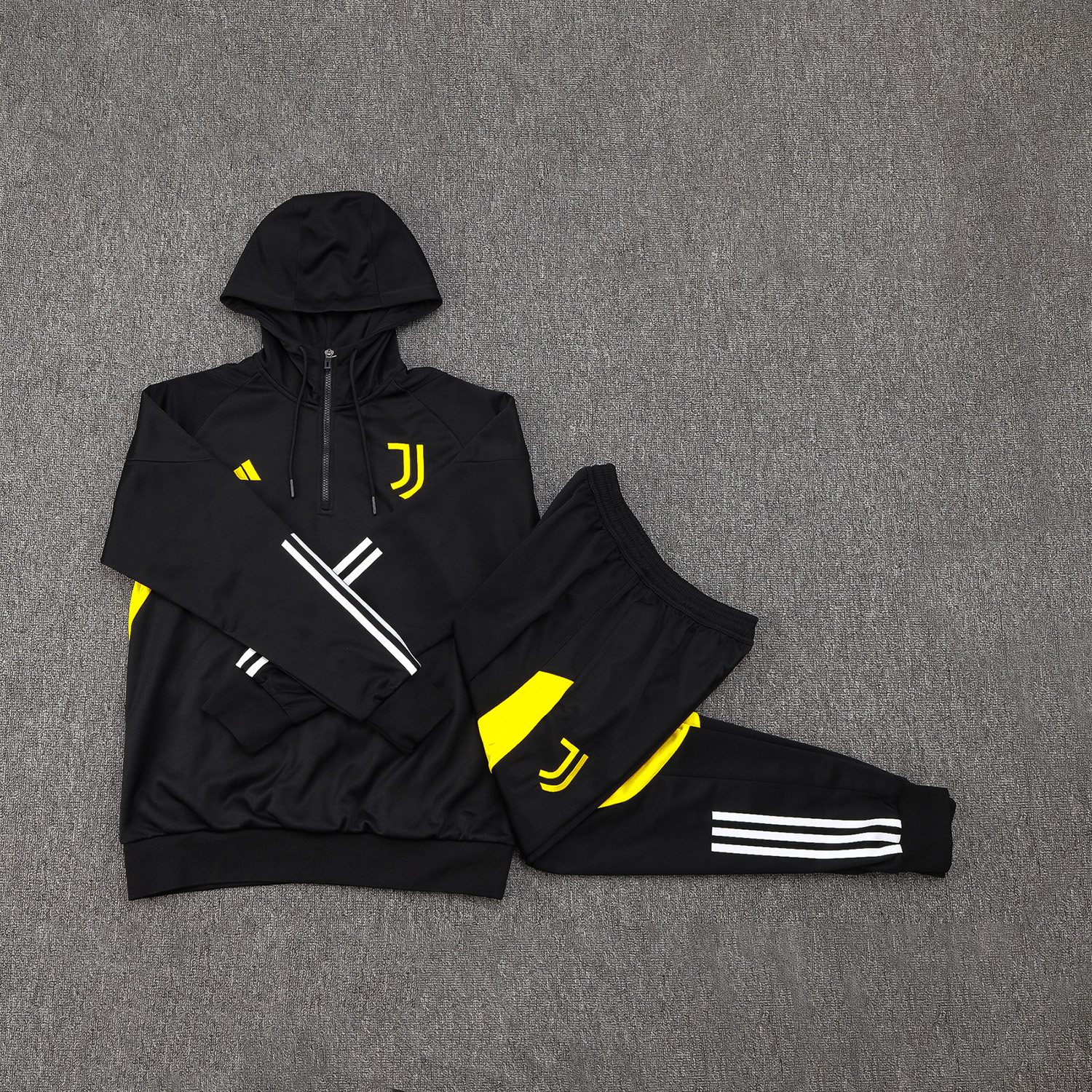 Juventus 23-24 Men's Training Hoodie + Pants - Black - SOCCERDEALSHOP