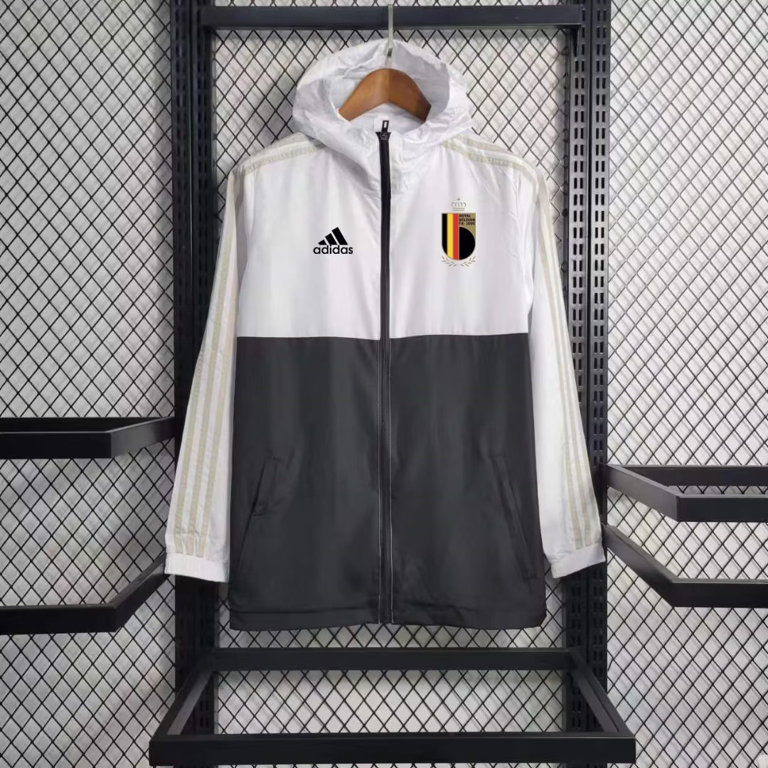 Belgium 23-24 Player Windbreaker Jacket - Black & White - SOCCERDEALSHOP