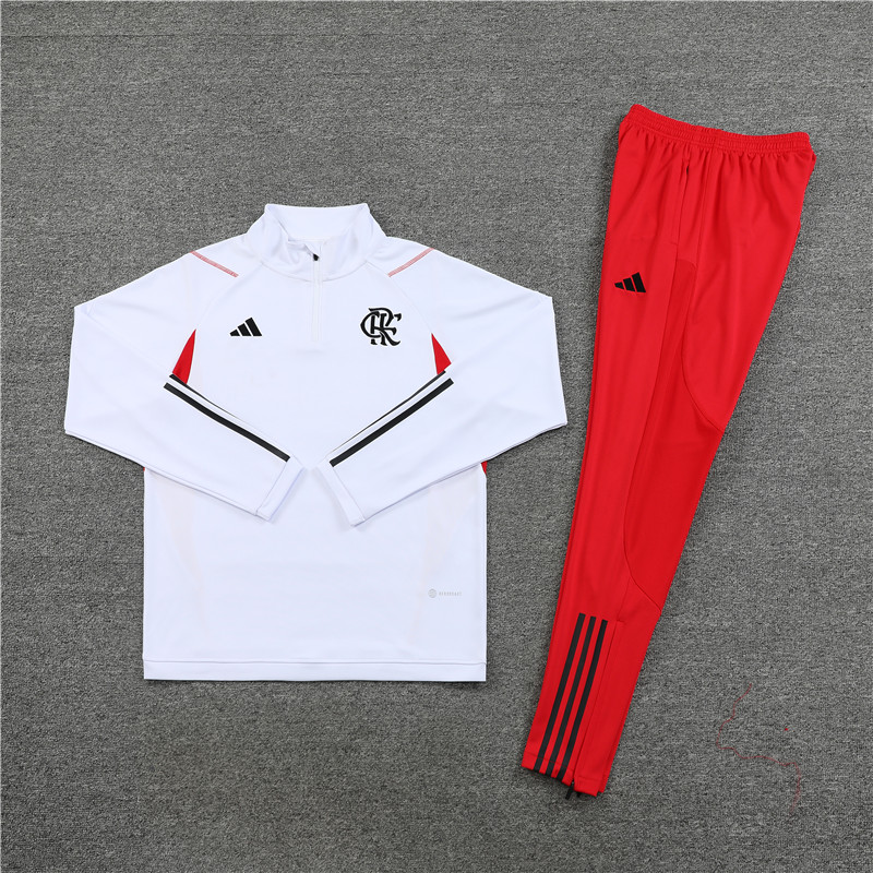 Flamengo 23-24 Long Sleeve Training Set -White - SOCCERDEALSHOP