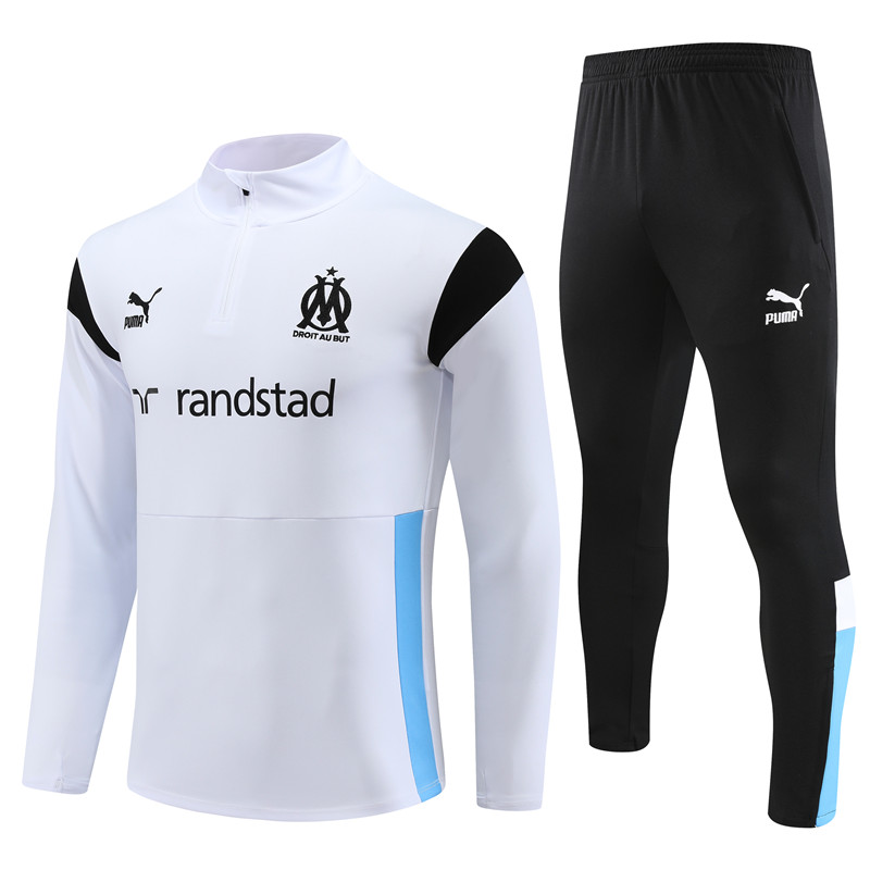 Marseille 23-24 Long Sleeve Training Set -White - SOCCERDEALSHOP