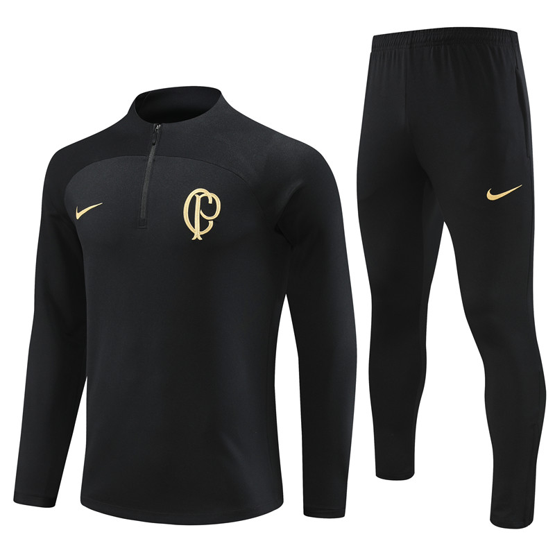 Sport Club Corinthians Paulista 23-24 Long Sleeve Training Set -Black - SOCCERDEALSHOP