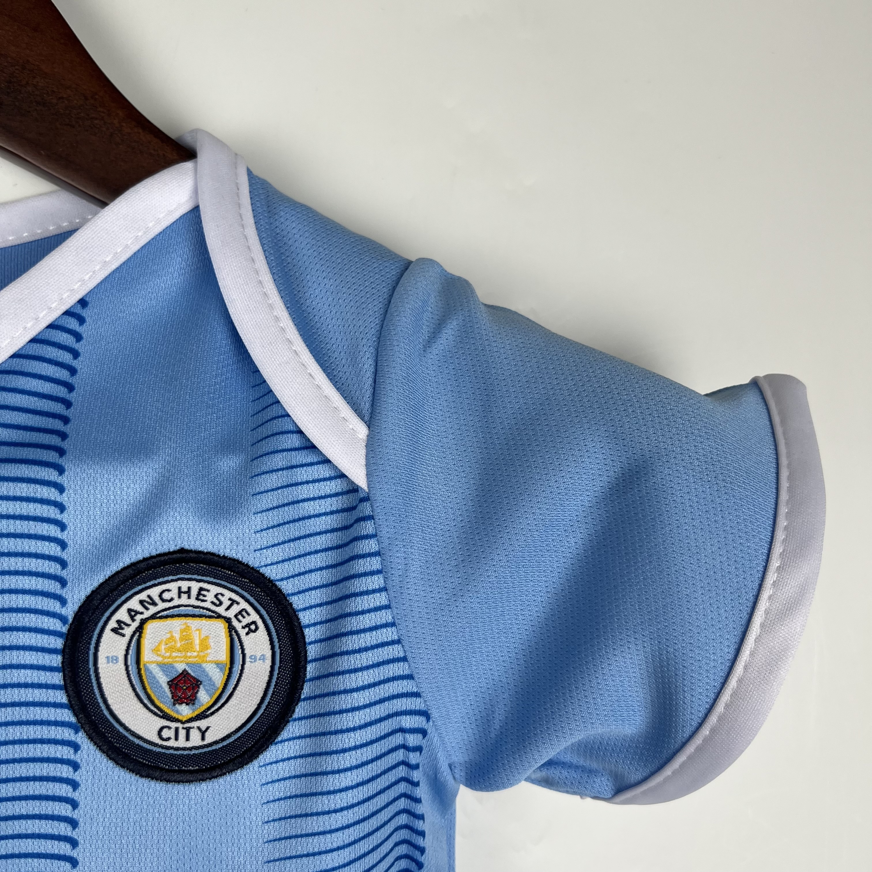 Manchester City 23-24 Home Stadium Baby Crawling Suit - SOCCERDEALSHOP