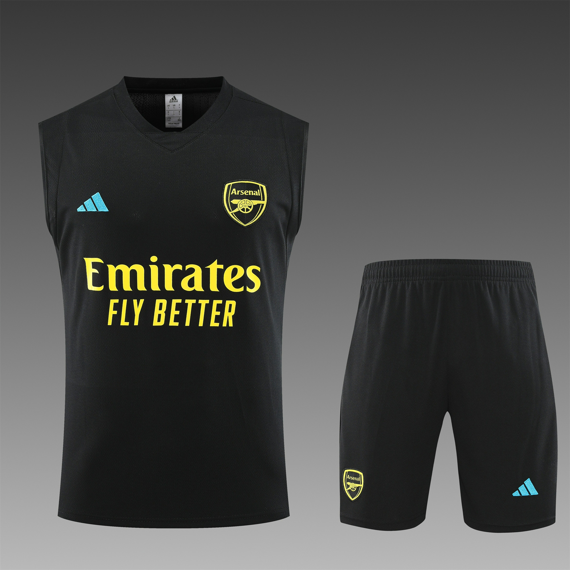 Arsenal 23-24 Player Vest Training Set Black - SOCCERDEALSHOP