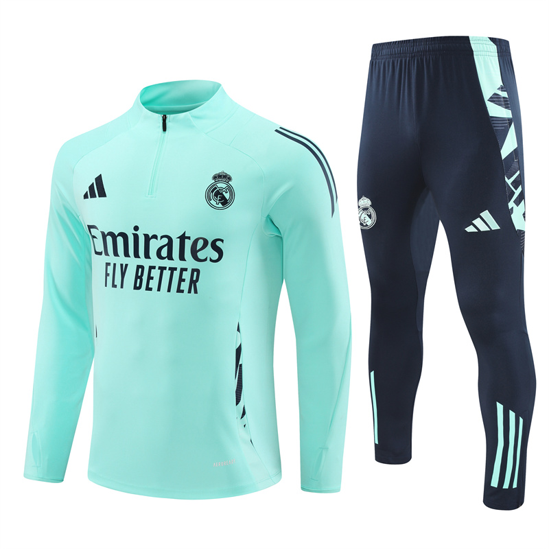 Real Madrid 24-25 Long Sleeve Training Set - Light Green - SOCCERDEALSHOP