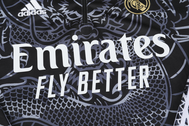 Real Madrid 23-24 Long Sleeve Training Set - Black Dragon - SOCCERDEALSHOP