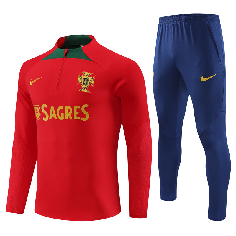 Portugal 23-24 Kids Long Sleeve Training Set Red - SOCCERDEALSHOP