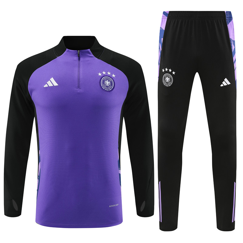 Germany 2024 Long Sleeve Training Set - Purple With Black - SOCCERDEALSHOP