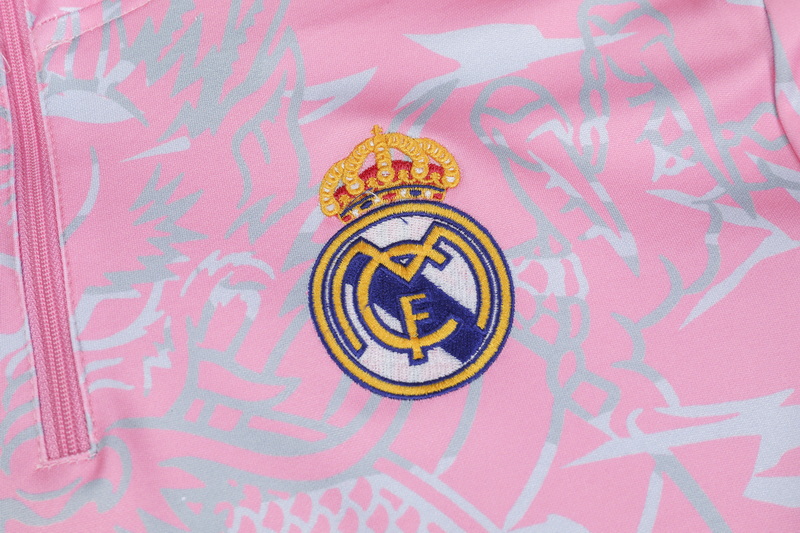 Real Madrid 23-24 Kids Long Sleeve Training Set Pink - SOCCERDEALSHOP