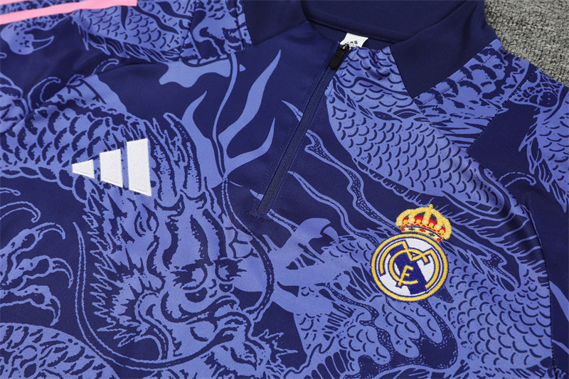Real Madrid 24-25 Long Sleeve Training Set - Blue Dragon - SOCCERDEALSHOP