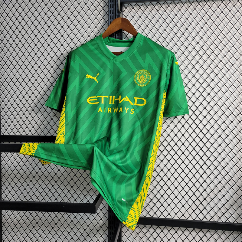 Manchester City 23-24 Green Goalkeeper Jersey - Fans Version - SOCCERDEALSHOP