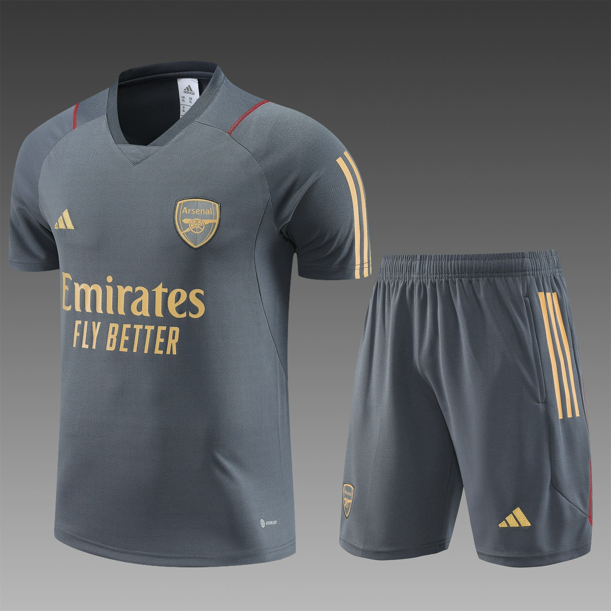Arsenal 23-24 Short-Sleeve Training Set - Grey - SOCCERDEALSHOP