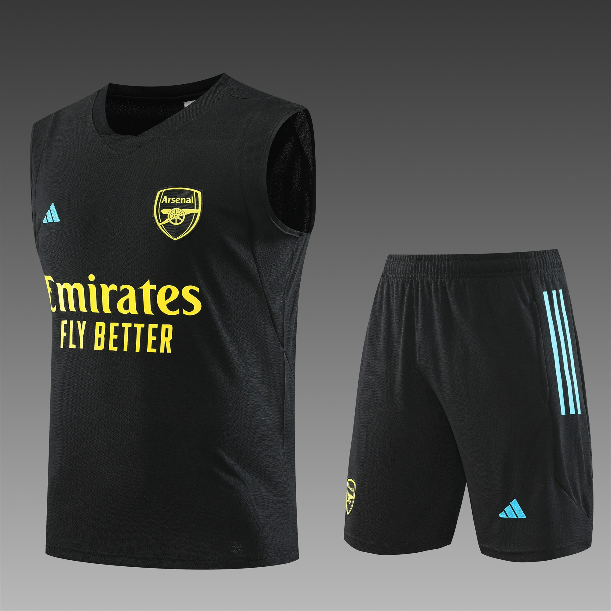 Arsenal 23-24 Player Vest Training Set Black - SOCCERDEALSHOP