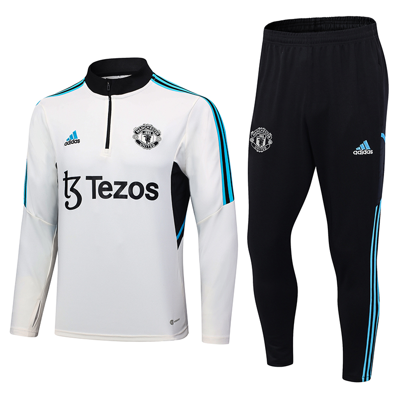 Manchester United 23-24 Long Sleeve Training Set -Off-White - SOCCERDEALSHOP