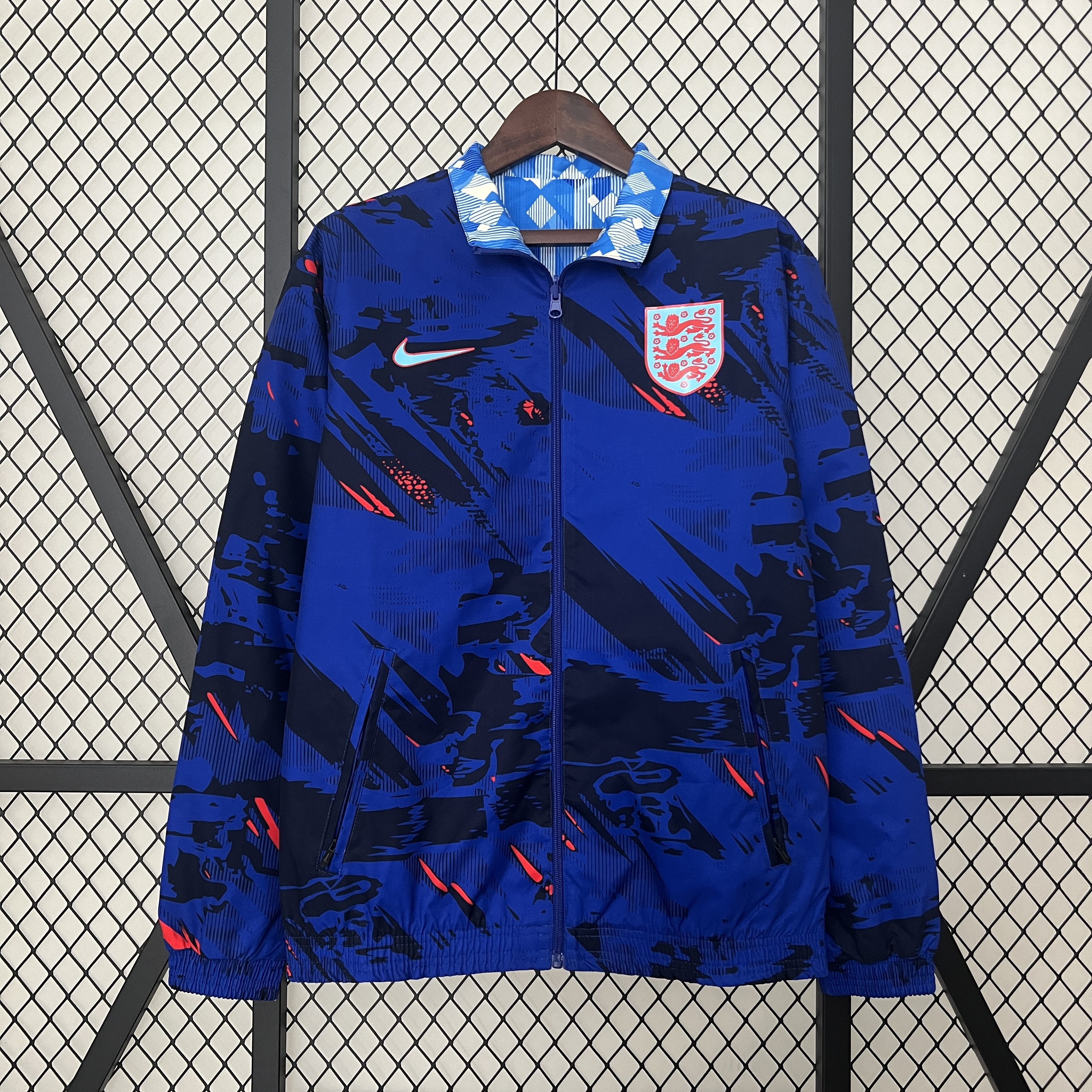England 2024 Double Sided Reversible Windbreaker - Blue - SOCCERDEALSHOP