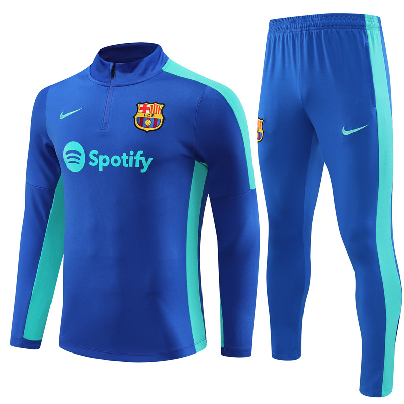 B.A.R.S.A 23-24 Long Sleeve Training Set -Blue - SOCCERDEALSHOP