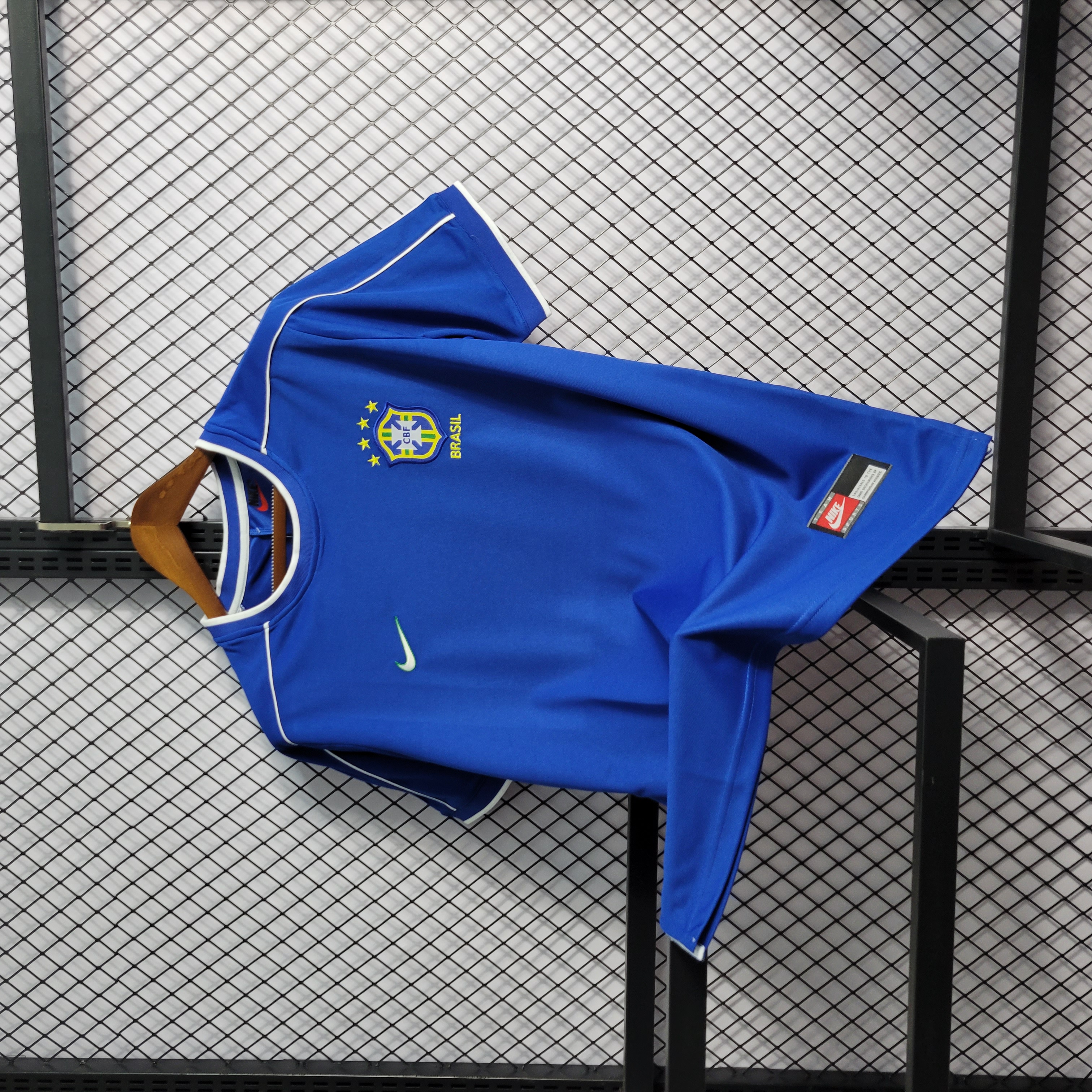 Retro Brazil 1998 Away Stadium Jersey - SOCCERDEALSHOP