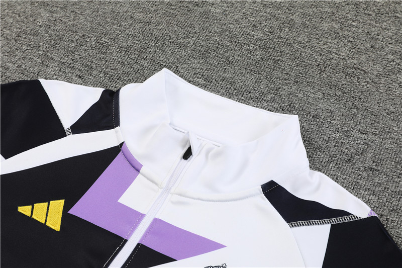 Real Madrid 23-24 Long Sleeve Training Set -White and Black - SOCCERDEALSHOP