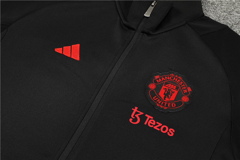 Manchester United 23-24 Jacket Training Tracksuit - Black - SOCCERDEALSHOP