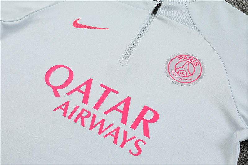 Paris Saint-Germain PSG 23-24 Long Sleeve Training Set -Light Grey - SOCCERDEALSHOP
