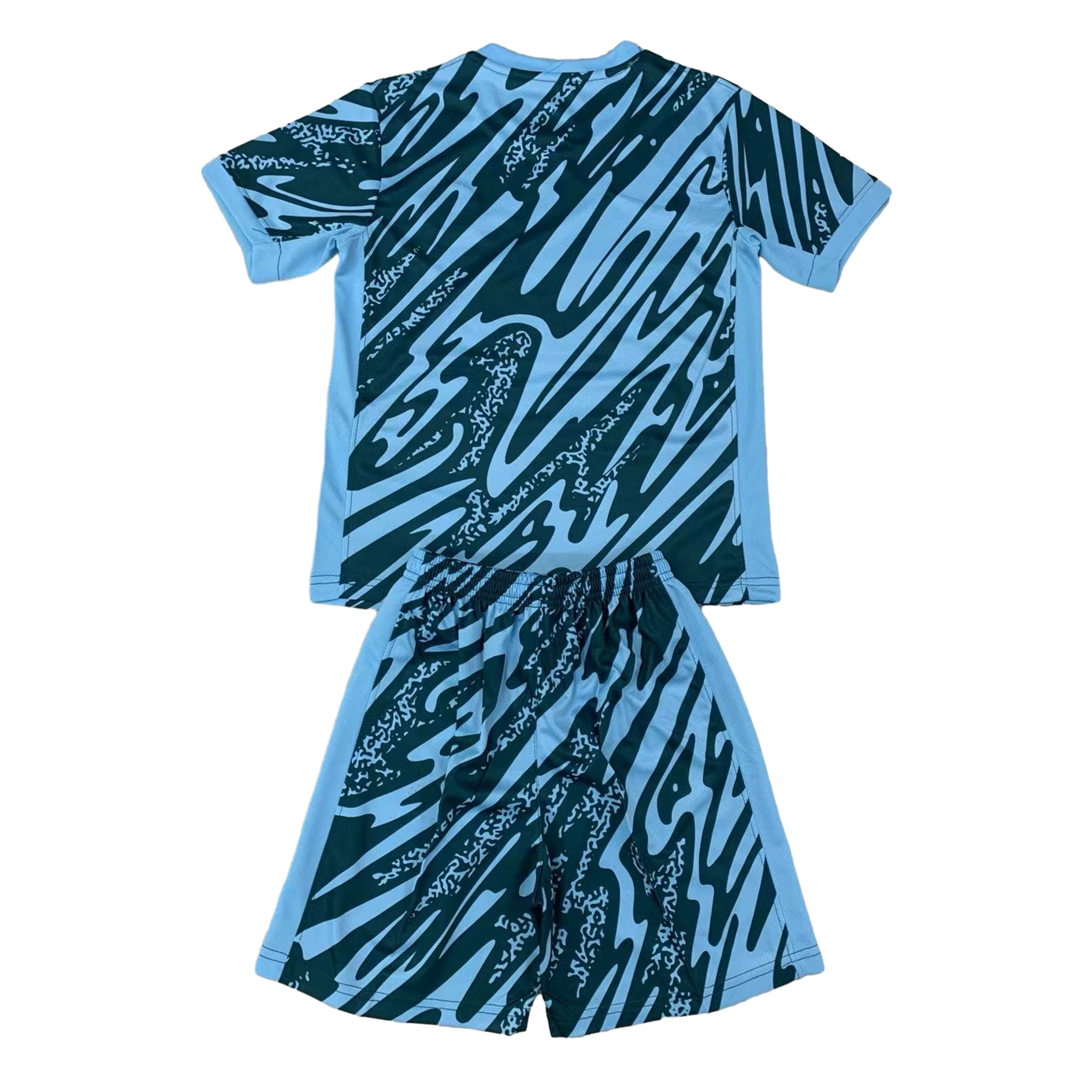 Paris Saint-Germain PSG 24-25 Goalkeeper Kids Kit - Lake Blue - SOCCERDEALSHOP