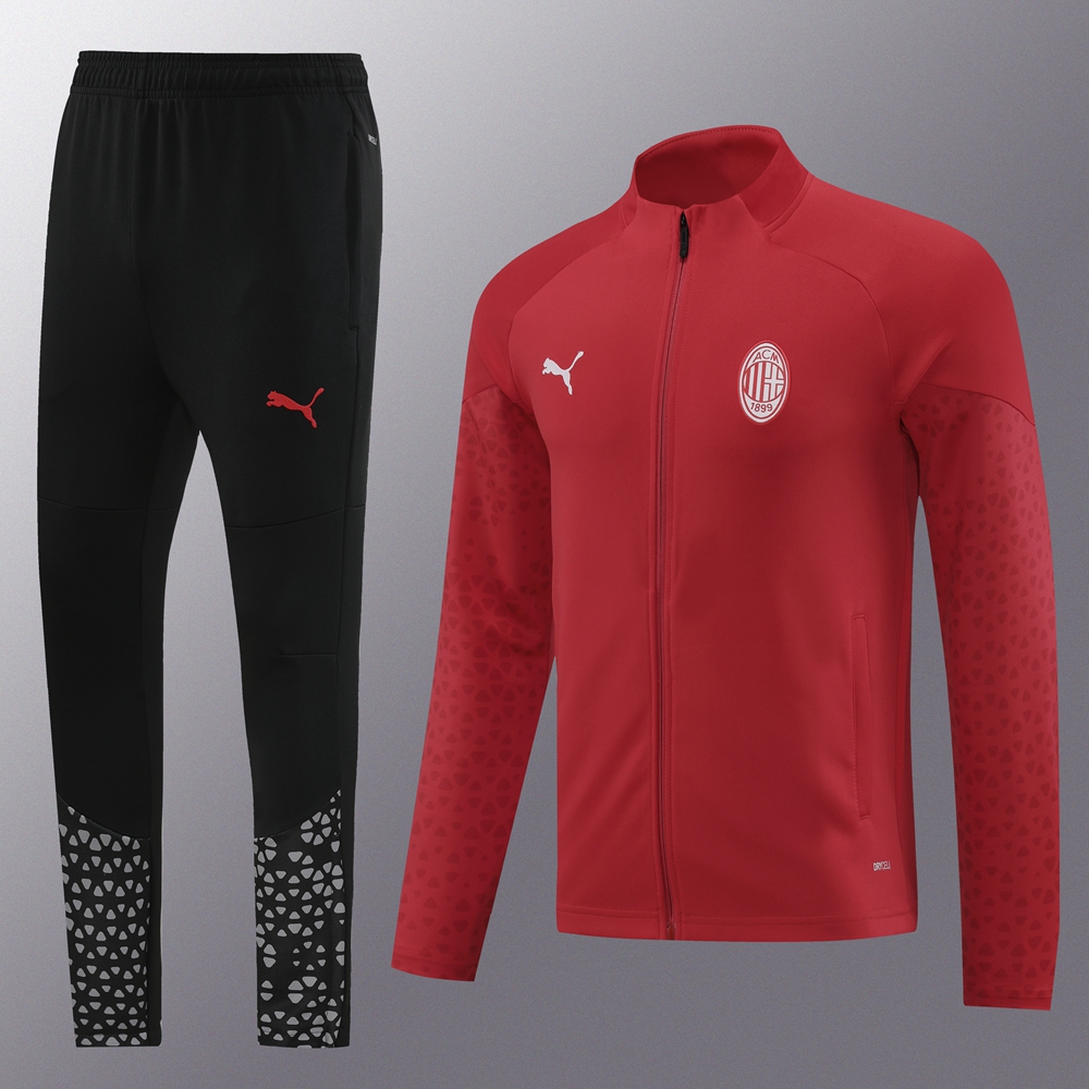 AC Milan 23-24 Jacket Training Tracksuit - Red - SOCCERDEALSHOP