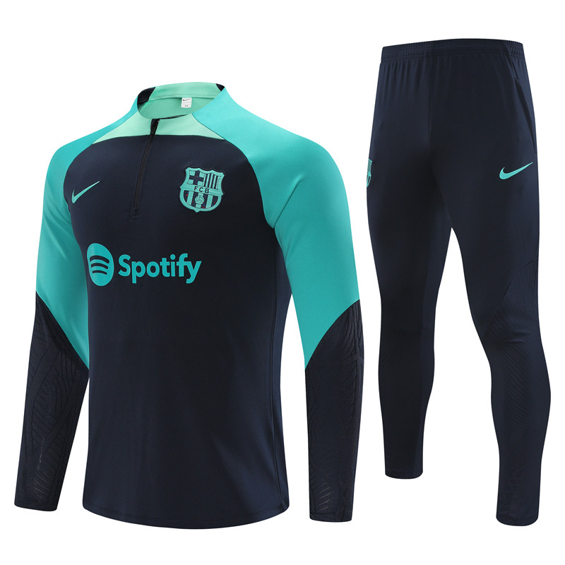 B.A.R.S.A 23-24 Long Sleeve Training Set -Black and Blue - SOCCERDEALSHOP