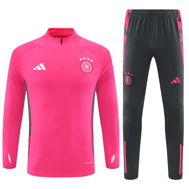 Germany 2024 Long Sleeve Training Set - Pink With Gray - SOCCERDEALSHOP